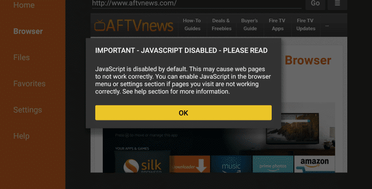 enable javascript on downloader