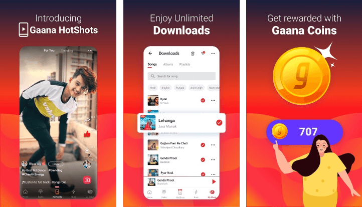 gaana plus offline and reward feature