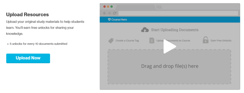 upload and get coursehero unlock