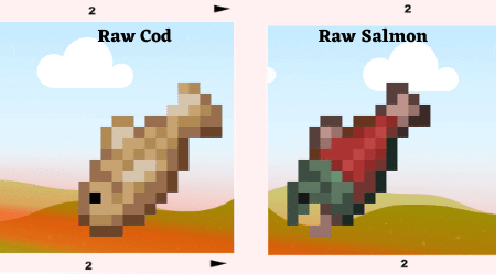 Raw Cod Raw Salmon