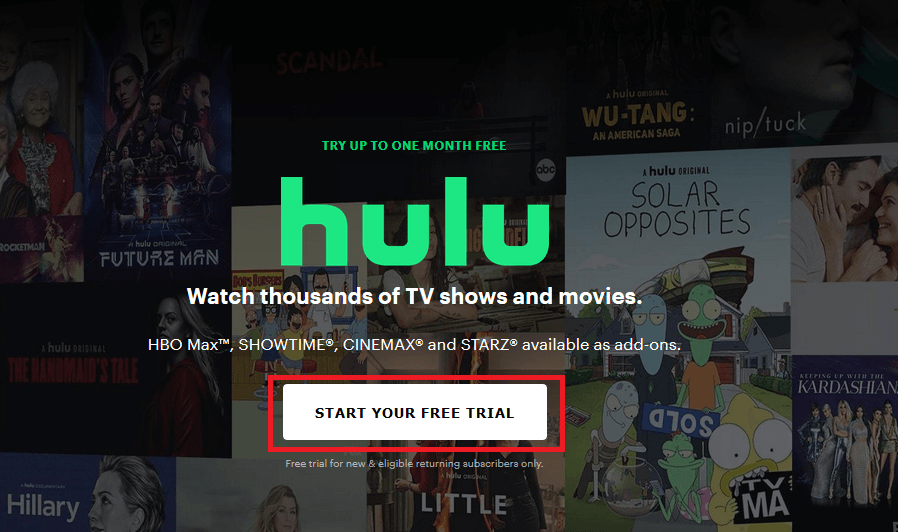 start your free hulu trial