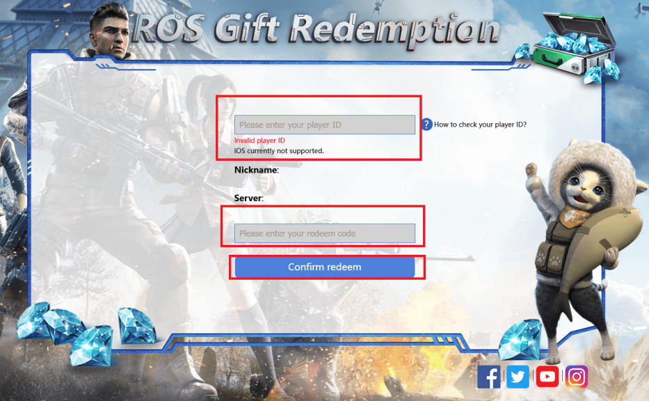 how to do ros gift code redemption
