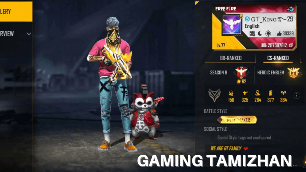 AS Gaming's in-game Free Fire ID, stats, real name, country, and more