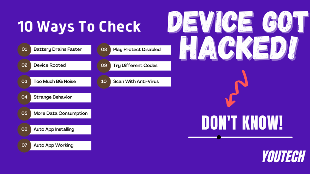 10 ways to check is your device hacked