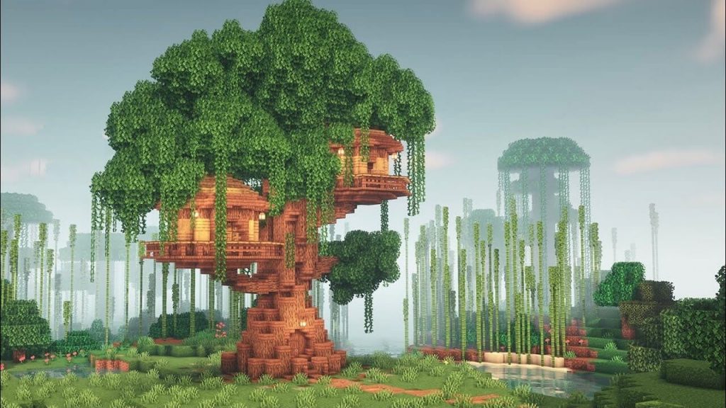 minecraft building ideas treehouse